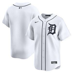 Detroit Tigers Nike Adult Home Baseball Jersey MLB Logo Button Down White Medium